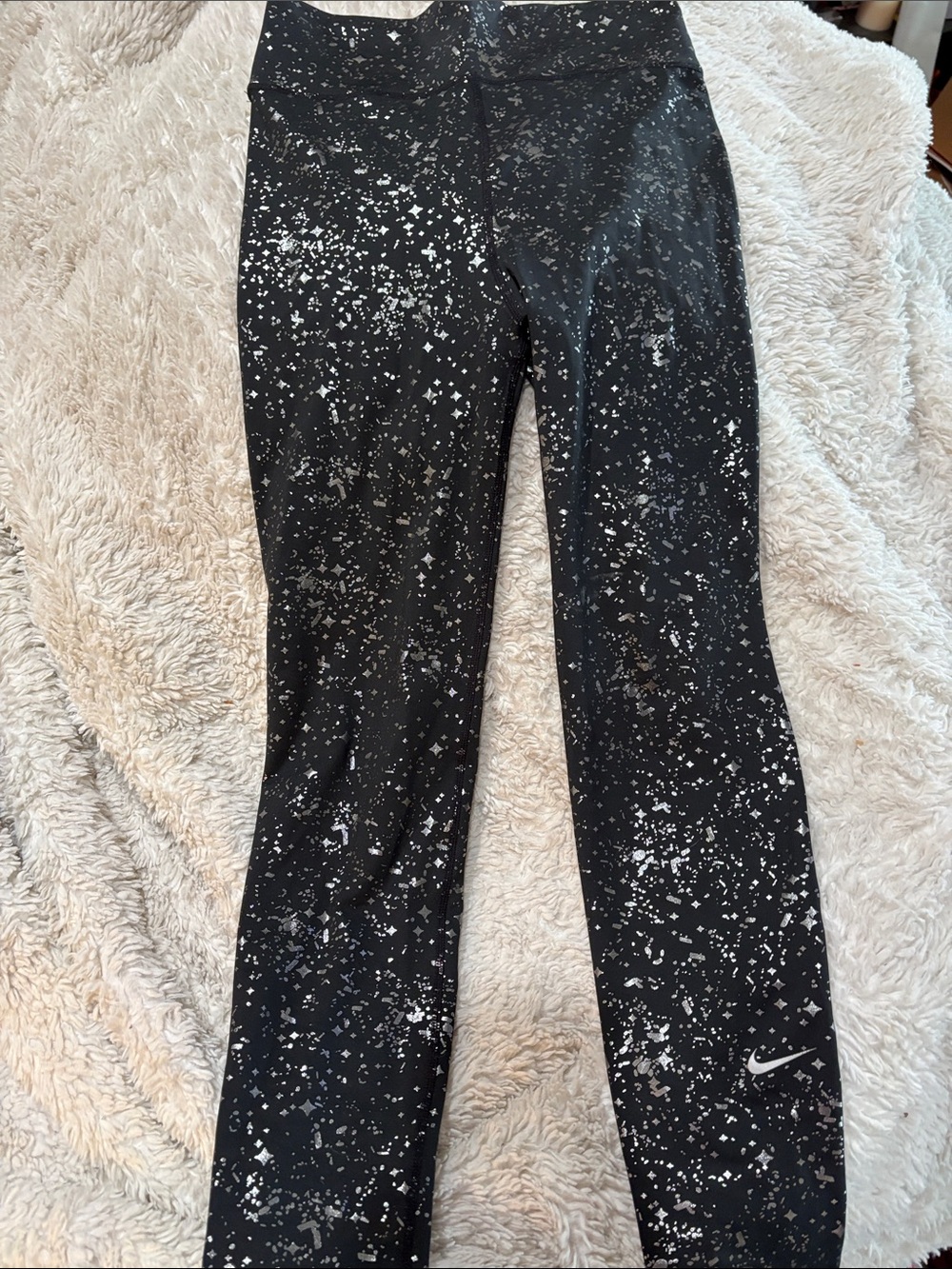 Nike Black Leggings with White Splatter Print